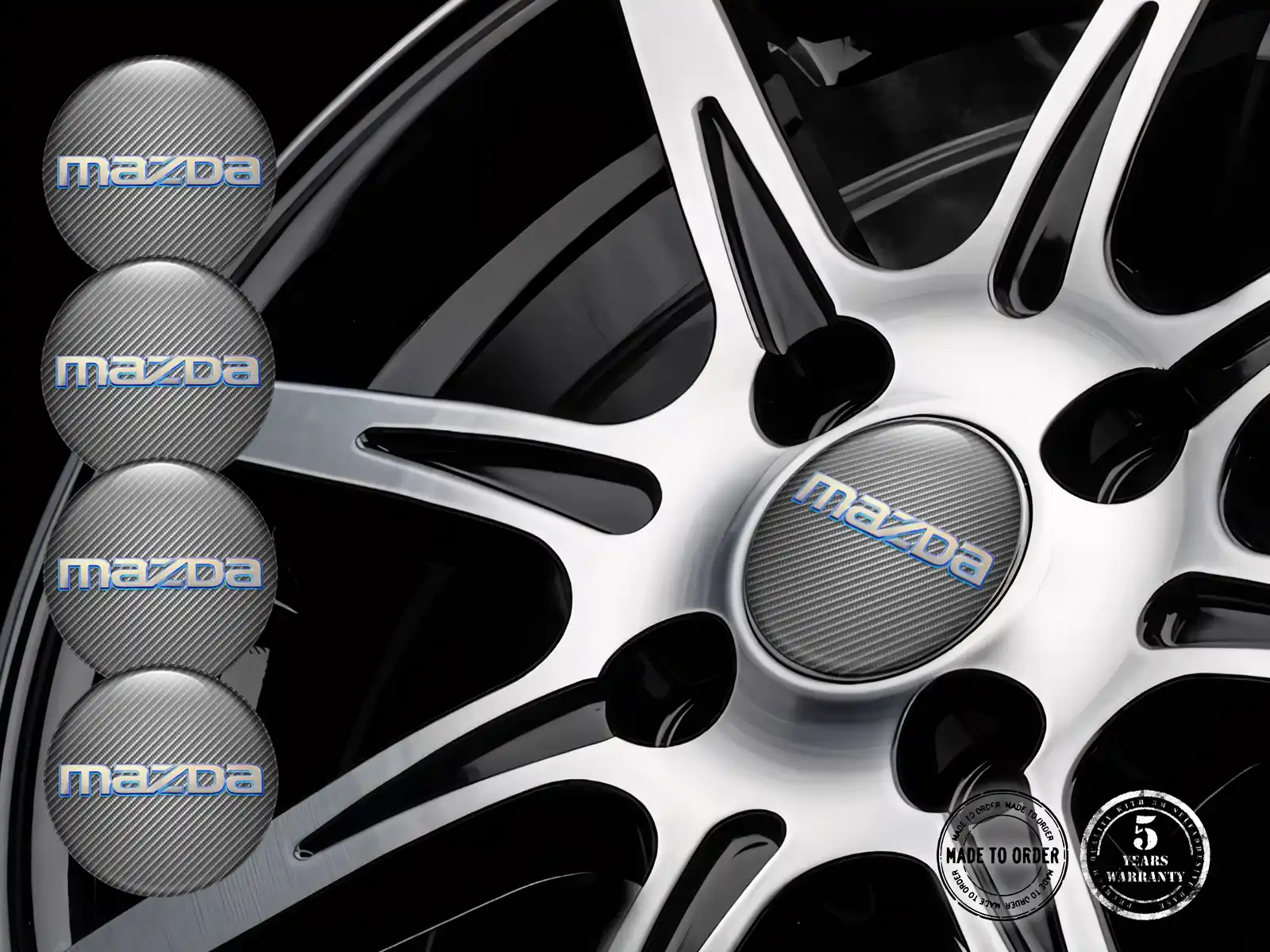 Mazda Calcomanía de Aro Edición Estilo Resina Bombada